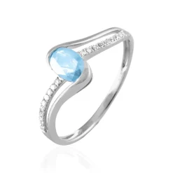 Histoire d'Or Bague Anja Or Blanc Topaze Et Diamant Sale