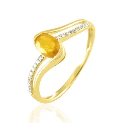 Histoire d'Or Bague Anja Or Jaune Citrine Et Diamant New