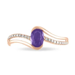 Histoire d'Or Bague Anja Or Rose Amethyste Et Diamant Discount