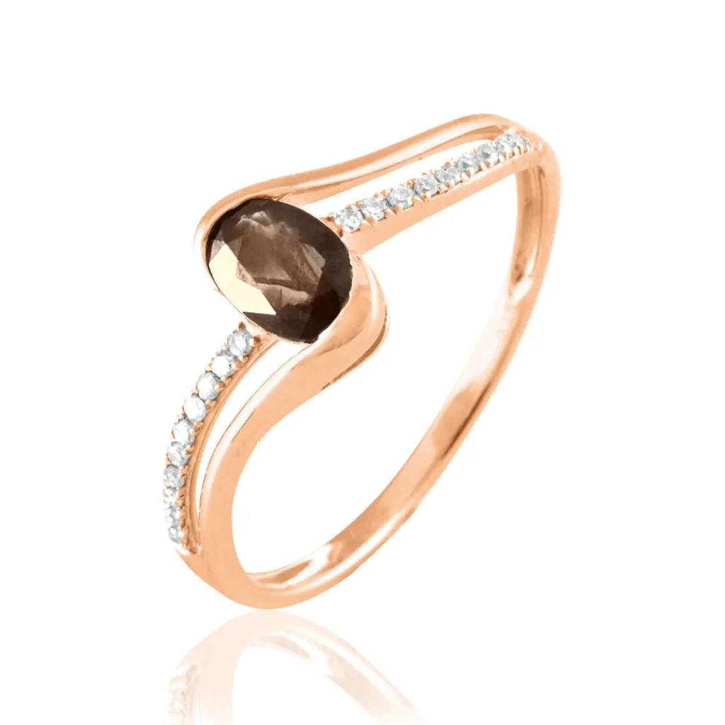 Histoire d'Or Bague Anja Or Rose Quartz Et Diamant Clearance