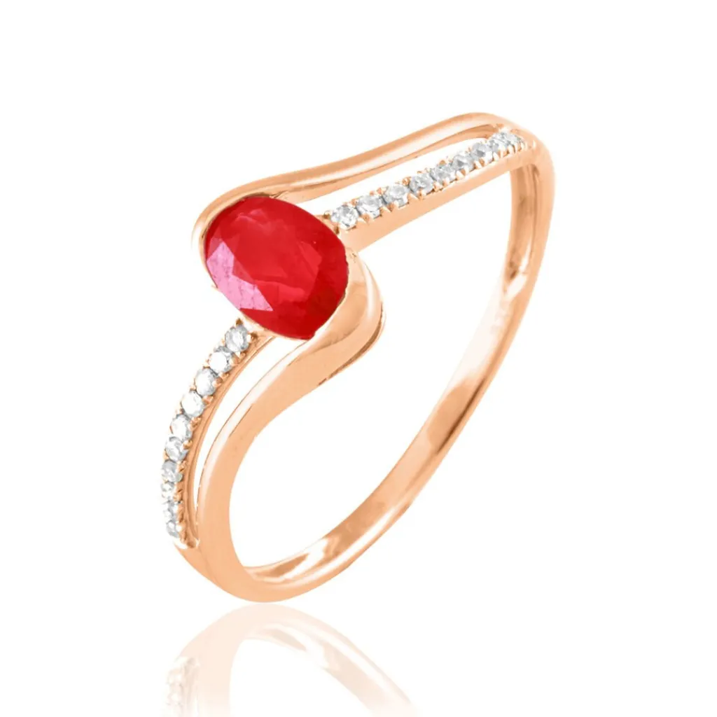 Histoire d'Or Bague Anja Or Rose Rubis Et Diamant Hot