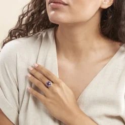 Histoire d'Or Bague Anna Or Jaune Amethyste Et Oxyde De Zirconium or jaune amethyste violette Clearance