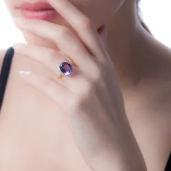 Histoire d'Or Bague Anna Or Jaune Amethyste Et Diamant or jaune amethyste violette Online