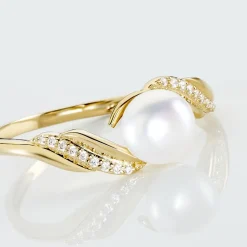 Histoire d'Or Bague Antoinette Or Jaune Perle De Culture Et Oxyde De Zirconium Sale