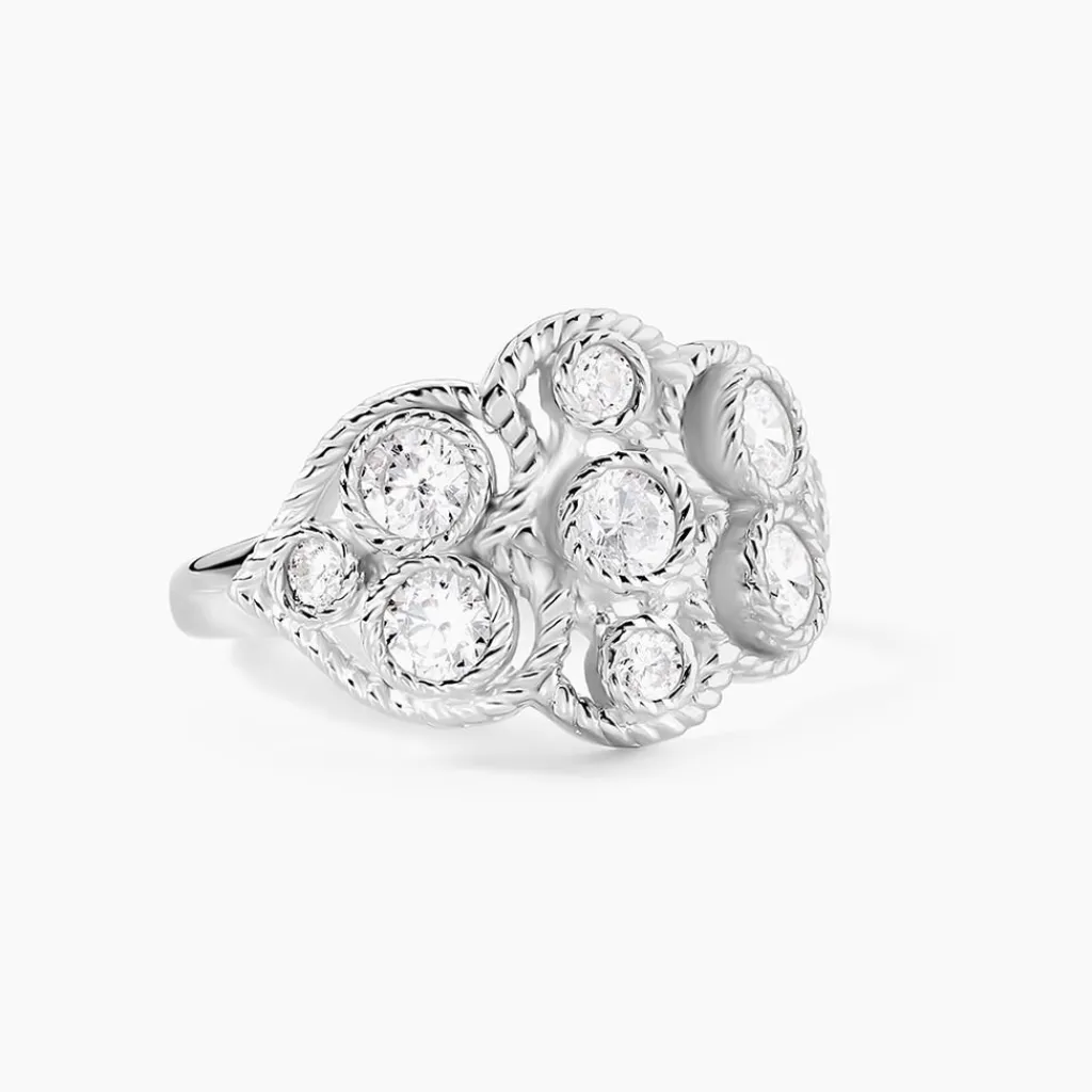 Histoire d'Or Bague Argent Blanc Boulonnaise Oxydes De Zirconium Outlet