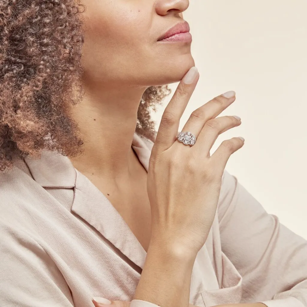 Histoire d'Or Bague Argent Blanc Boulonnaise Oxydes De Zirconium Outlet