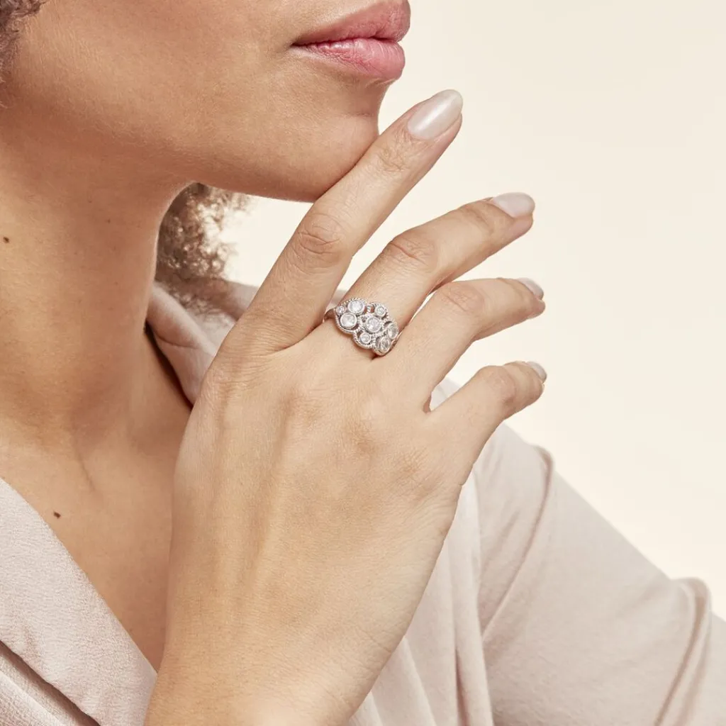 Histoire d'Or Bague Argent Blanc Boulonnaise Oxydes De Zirconium Outlet
