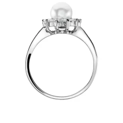 Histoire d'Or Bague Argent Blanc Cheri Perle De Culture Oxydes De Zirconium Sale