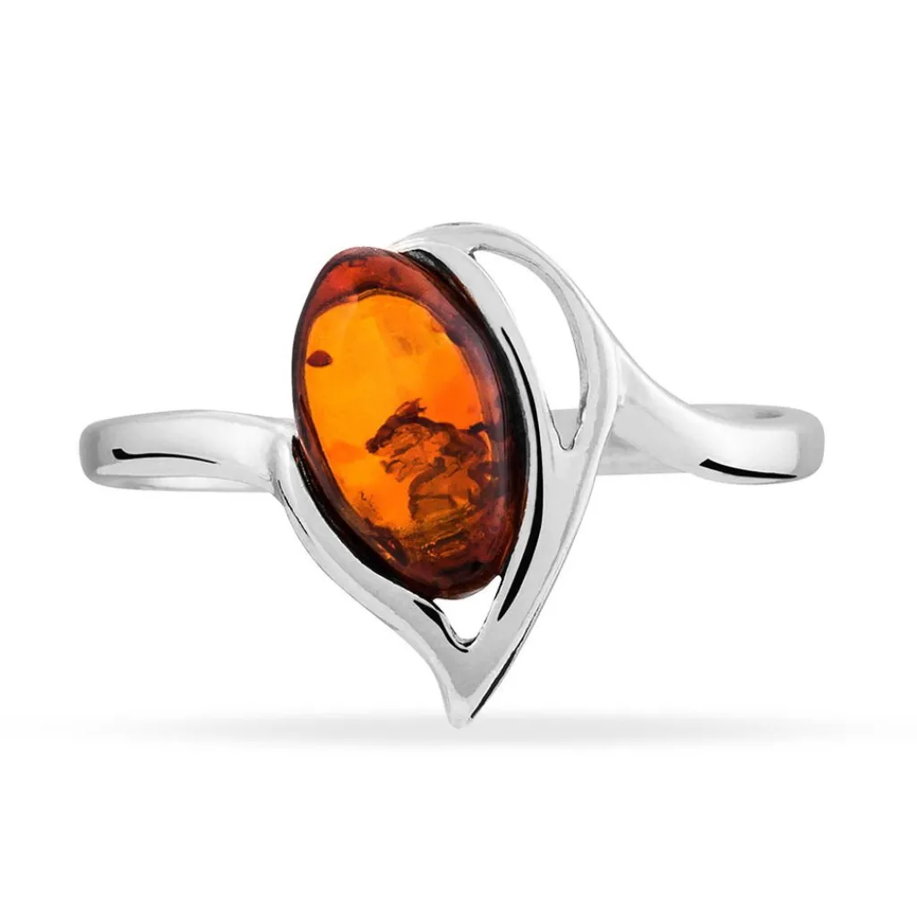 Histoire d'Or Bague Argent Blanc Nailla Ambre Best