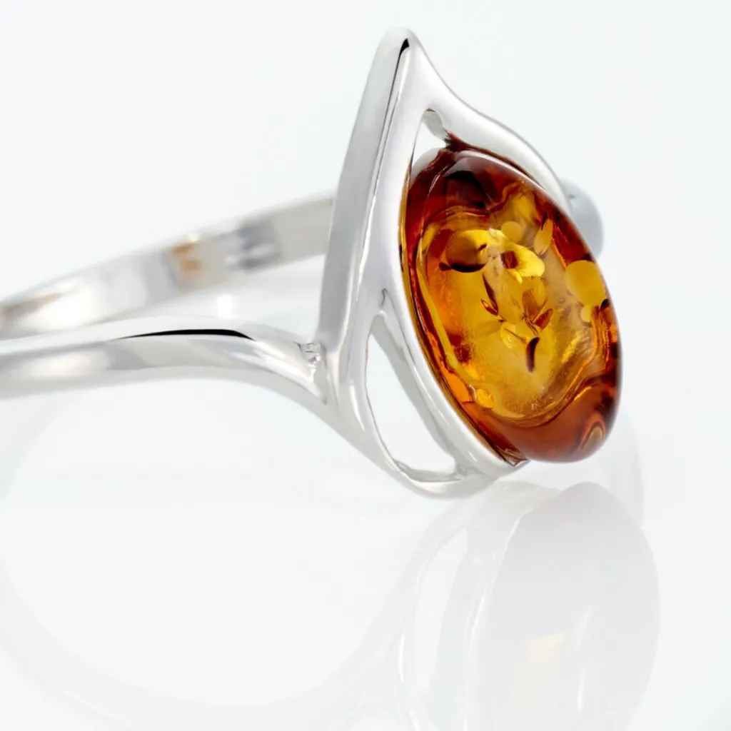 Histoire d'Or Bague Argent Blanc Nailla Ambre Best