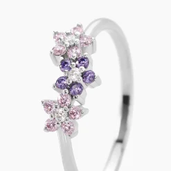 Histoire d'Or Bague Argent Purple Bloom Oxyde De Zirconium Discount