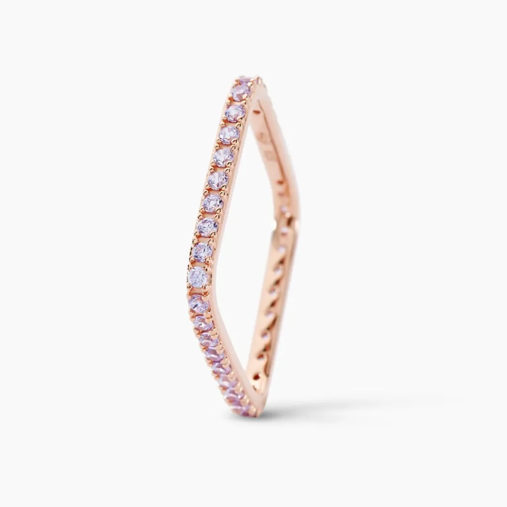 Histoire d'Or Bague Aselya Argent Rose Oxyde De Zirconium argent rose oxyde lavande Discount