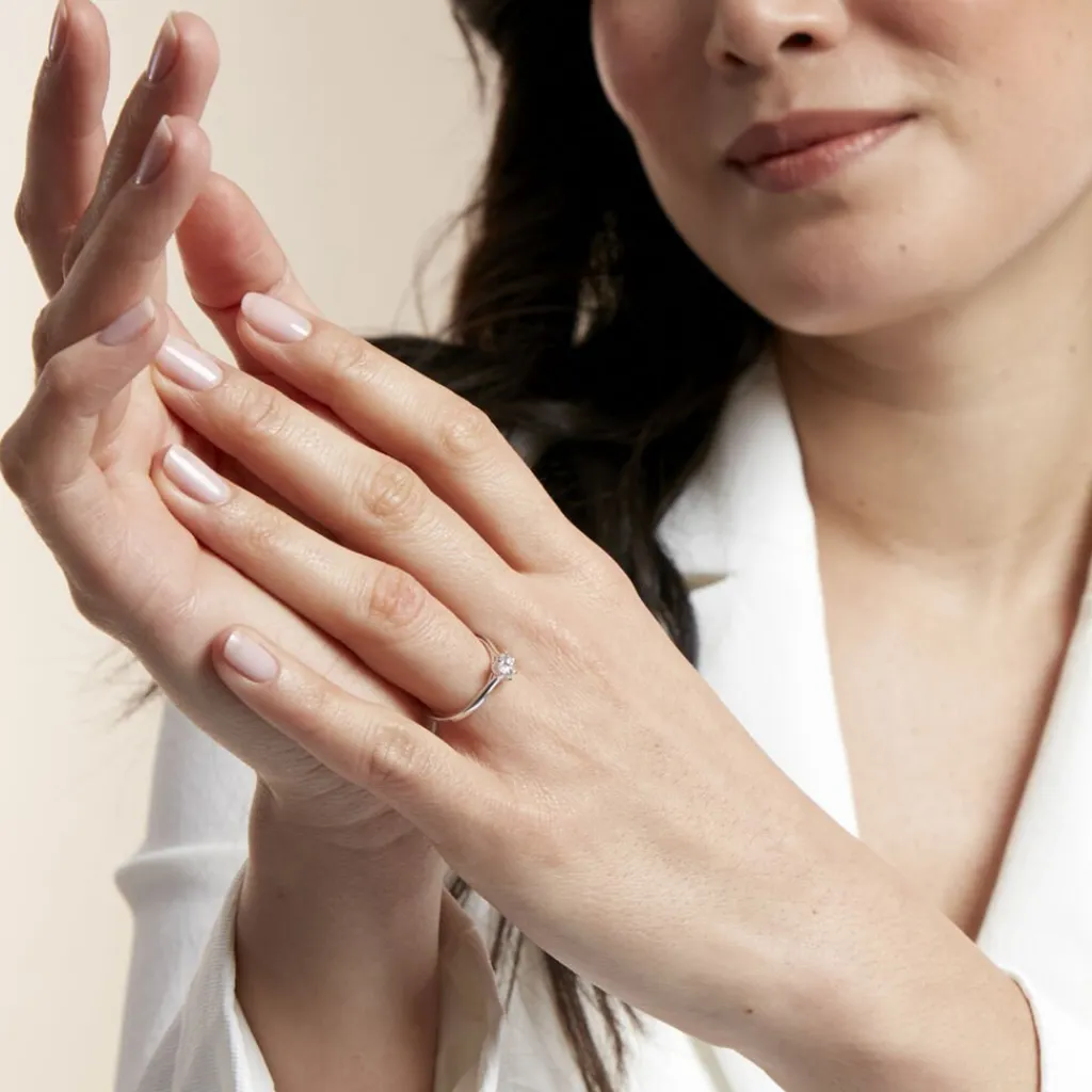 Histoire d'Or Bague Athena or blanc diamant New