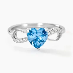 Histoire d'Or Bague Atieno Argent Blanc Oxyde De Zirconium argent blanc oxyde bleu sky Clearance