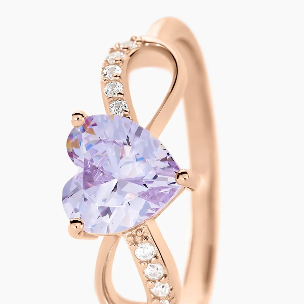 Histoire d'Or Bague Atieno Argent Rose Oxyde De Zirconium argent rose oxyde lavande Hot