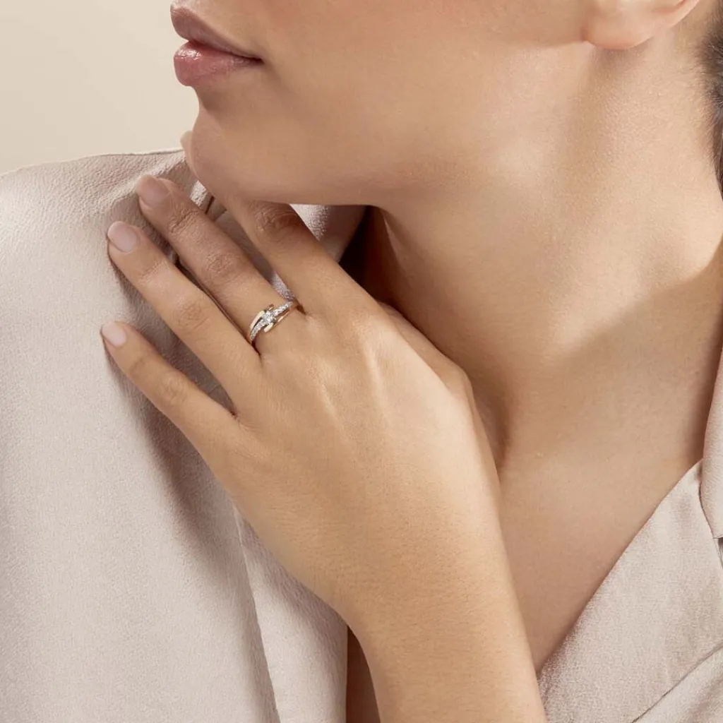 Histoire d'Or Bague Auberi Plaqué Or Jaune Oxyde De Zirconium Sale