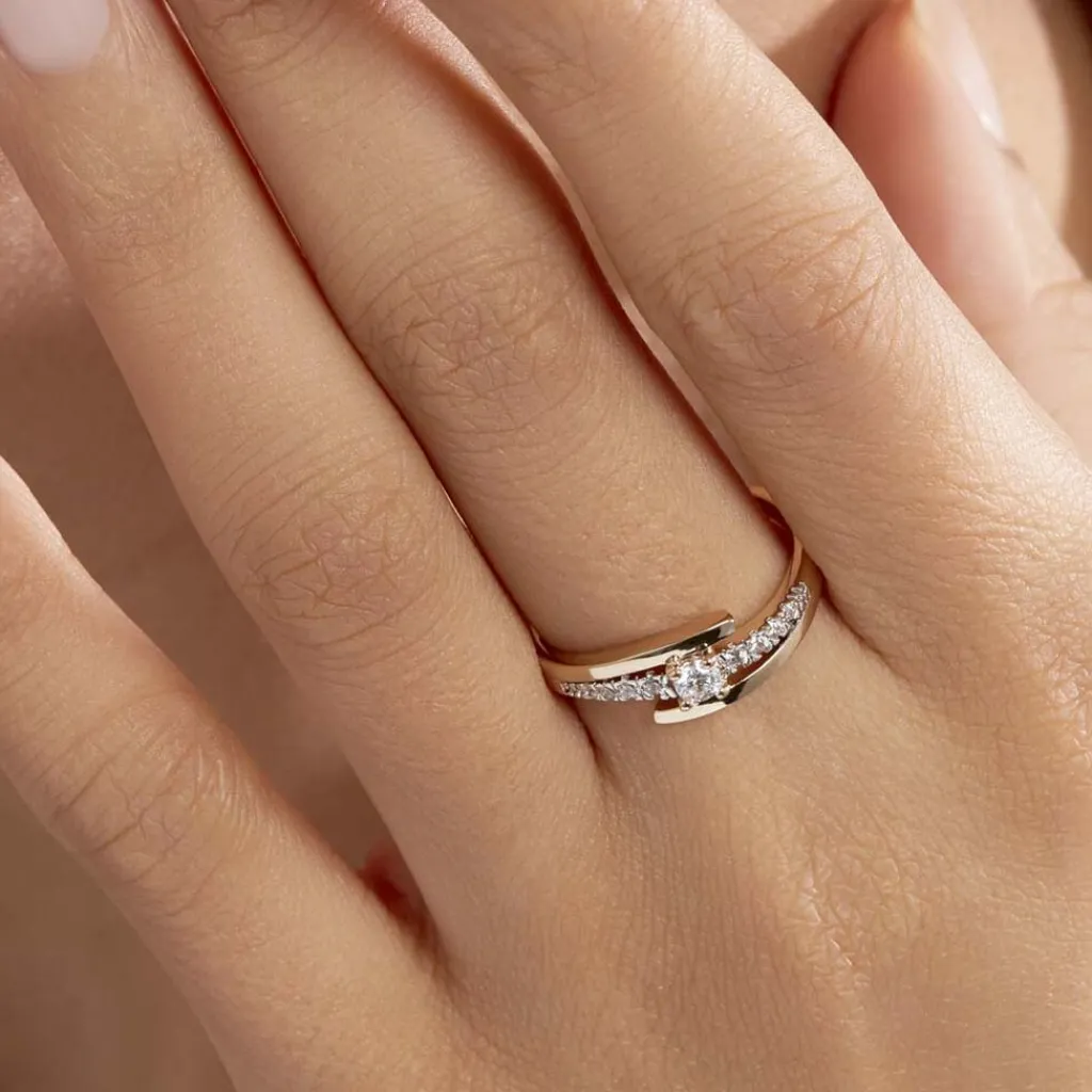 Histoire d'Or Bague Auberi Plaqué Or Jaune Oxyde De Zirconium Sale