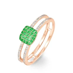 Histoire d'Or Bague Aude Or Rose Grenat Et Diamant