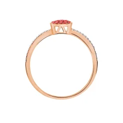 Histoire d'Or Bague Aude Or Rose Rubis Et Diamant New