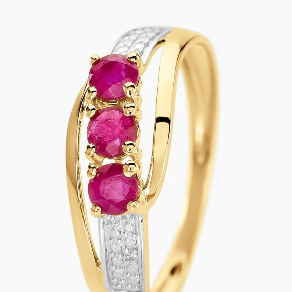 Histoire d'Or Bague Aurora or jaune rubis Hot