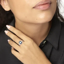 Histoire d'Or Bague Ayanna Or Blanc Topaze Et Oxyde De Zirconium Discount
