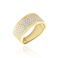 Histoire d'Or Bague Banda Or Jaune Oxyde De Zirconium