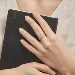 Histoire d'Or Bague Banda Or Jaune Oxyde De Zirconium