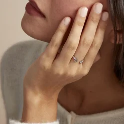 Histoire d'Or Bague Barbara Argent Blanc Discount