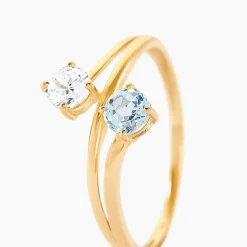 Histoire d'Or Bague Beauté Bleutée Or Jaune Topaze Oxyde De Zirconium Outlet