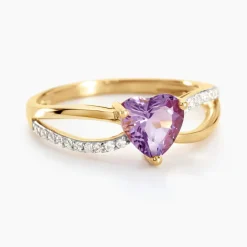 Histoire d'Or Bague Bertille Or Jaune Amethyste Et Oxyde De Zirconium