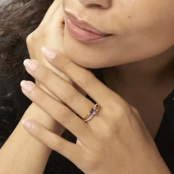 Histoire d'Or Bague Bertille Or Jaune Amethyste Et Oxyde De Zirconium