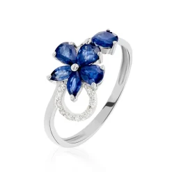 Histoire d'Or Bague Bouquet Or Blanc Saphir Et Diamant Discount