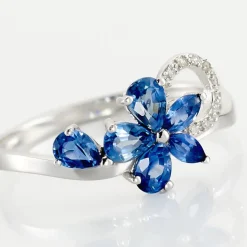 Histoire d'Or Bague Bouquet Or Blanc Saphir Et Diamant Discount