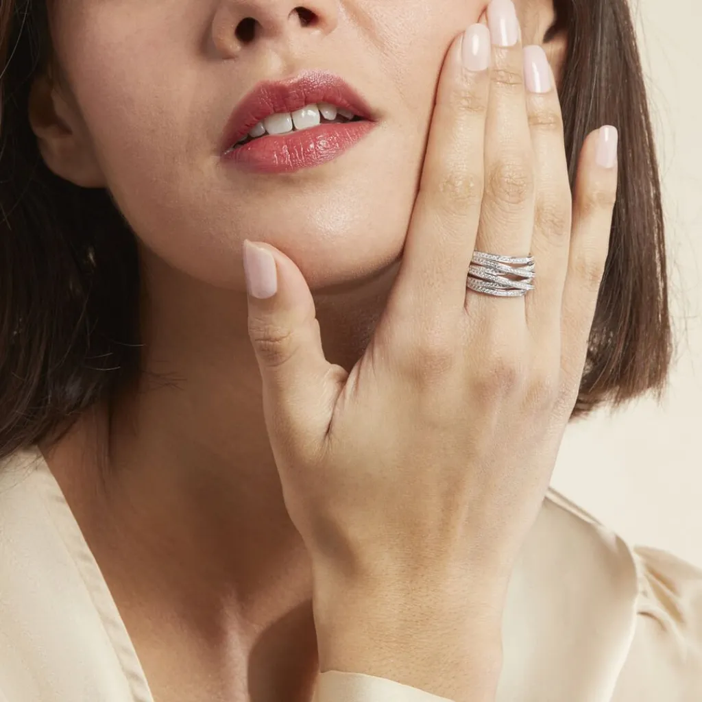 Histoire d'Or Bague Caledonia Argent Blanc Oxyde De Zirconium Sale