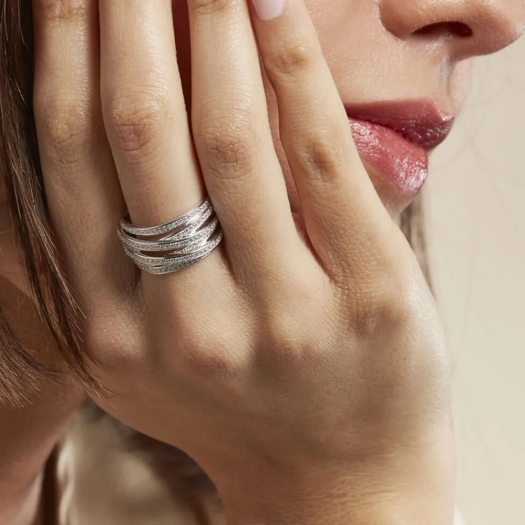 Histoire d'Or Bague Caledonia Argent Blanc Oxyde De Zirconium Sale