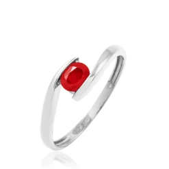 Histoire d'Or Bague Camilia Or Blanc Rubis Discount