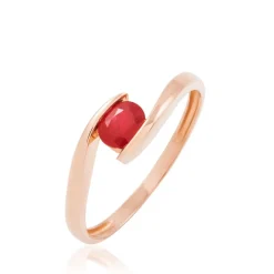 Histoire d'Or Bague Camilia Or Rose Rubis New