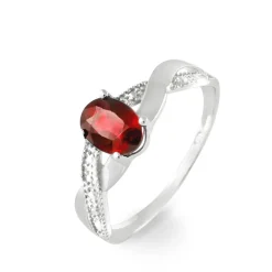 Histoire d'Or Bague Candice Or Blanc Grenat Hot