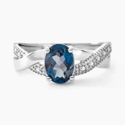 Histoire d'Or Bague Candice Or Blanc Topaze or blanc topaze london blue Clearance