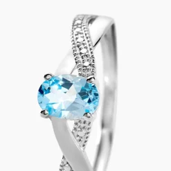 Histoire d'Or Bague Candice Or Blanc Topaze or blanc topaze london blue New