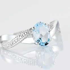 Histoire d'Or Bague Candice Or Blanc Topaze or blanc topaze london blue New