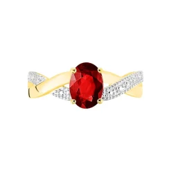 Histoire d'Or Bague Candice Or Jaune Grenat Discount