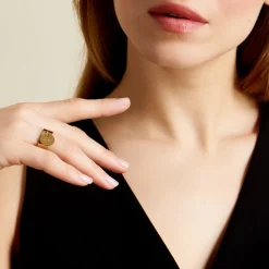 Histoire d'Or Bague Capri Acier Jaune Sale