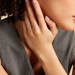 Histoire d'Or Bague Carrol Or Blanc Topaze Oxyde De Zirconium or blanc topaze bleu Outlet