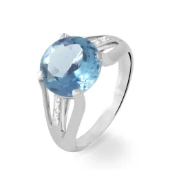 Histoire d'Or Bague Cecile Or Blanc Topaze Et Diamant Best