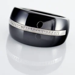 Histoire d'Or Bague Ceramik Design Argent Blanc Oxyde De Zirconium Et Céramique