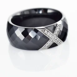 Histoire d'Or Bague Ceramique X Argent Blanc Oxyde De Zirconium Et Céramique