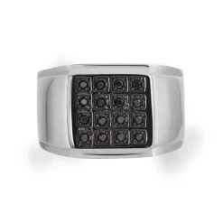 Histoire d'Or Bague Chevalière Acier Vieillit Teodor Oxydes De Zirconium Discount