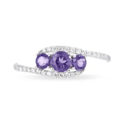 Histoire d'Or Bague Chloe Or Blanc Amethyste Et Oxyde De Zirconium