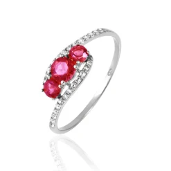 Histoire d'Or Bague Chloe Or Blanc Rubis Et Diamant Online